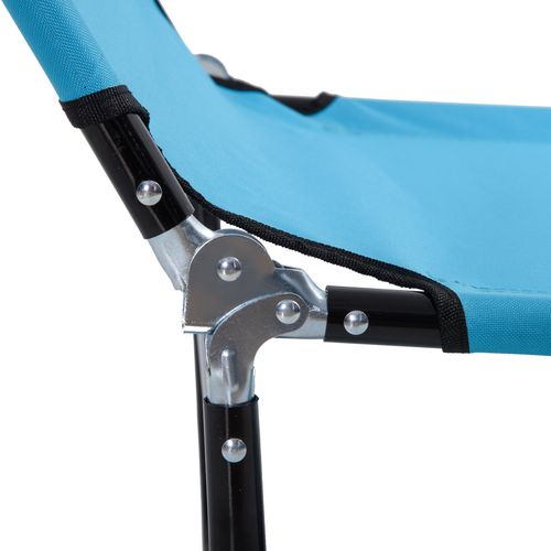 Outsunny Reclining Lawn Chaise Lounge Folding Chair Adjustable Backrest, Blue