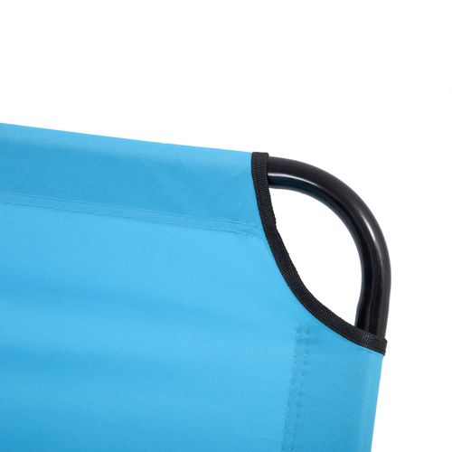 Outsunny Reclining Lawn Chaise Lounge Folding Chair Adjustable Backrest, Blue
