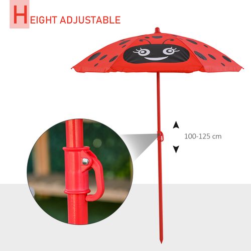 Kids Folding Outdoor Picnic Table and Chair Set Ladybug Pattern