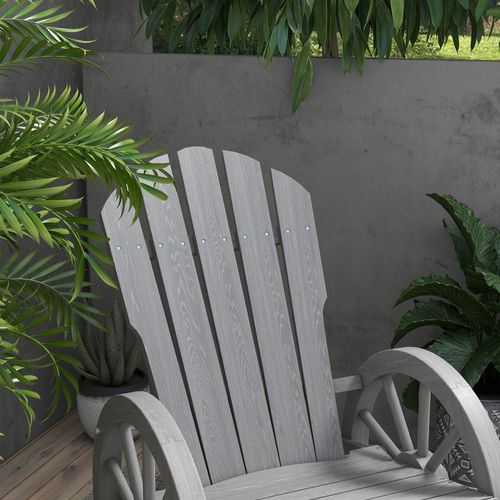 Outsunny Adirondack Rocking Chair Porch Poolside Garden Lounging Grey