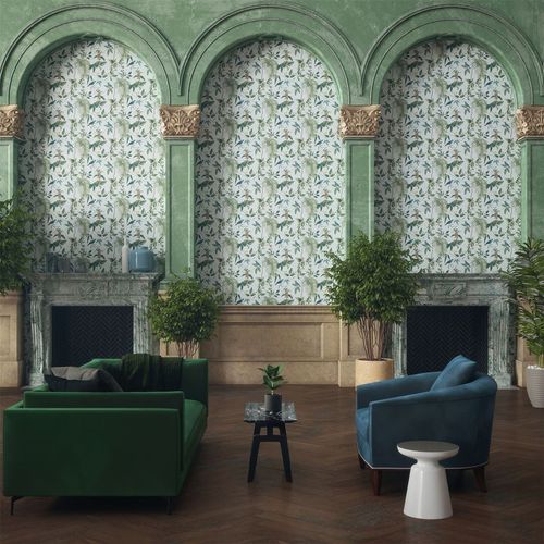 Wallpaper, Exotic Garden Blue sw12