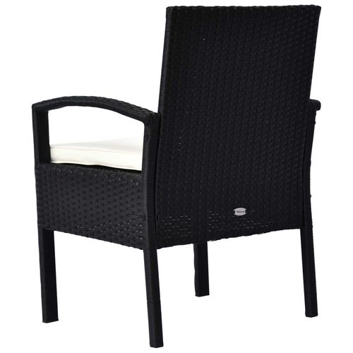 Outsunny 2 Seater Rattan Bistro Set, Steel-Black