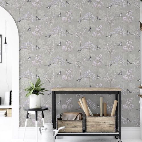 Wallpaper, Japanese Garden Grey sw12