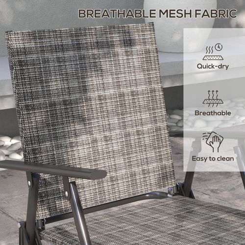 Outsunny Patio Furniture Set, Garden Set with Table, Foldable Chairs, a Loveseat