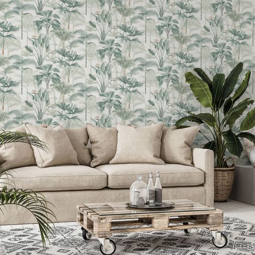 Wallpaper, King Palm Green sw12