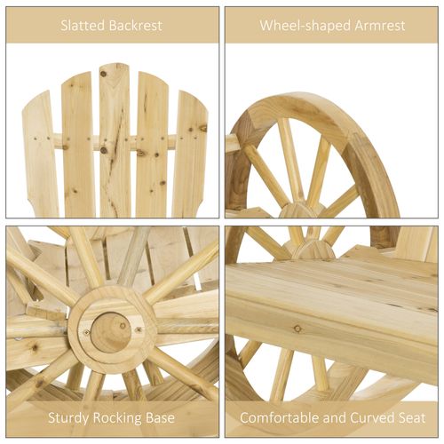 Outsunny Adirondack Rocking Chair Porch Poolside Garden Lounging Natural