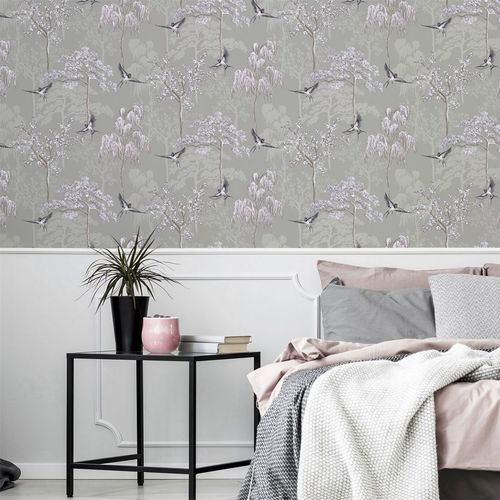 Wallpaper, Japanese Garden Grey sw12
