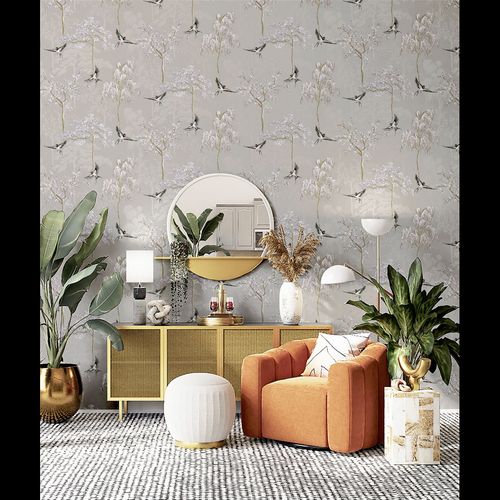 Wallpaper, Japanese Garden Grey sw12