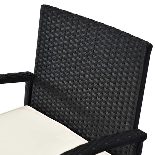 Outsunny 2 Seater Rattan Bistro Set, Steel-Black