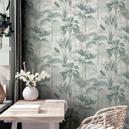 Wallpaper, King Palm Green sw12
