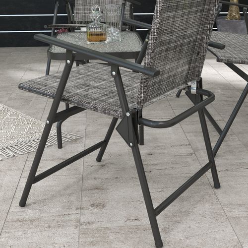 Outsunny Patio Furniture Set, Garden Set with Table, Foldable Chairs, a Loveseat