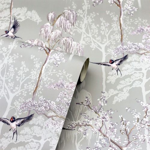 Wallpaper, Japanese Garden Grey sw12