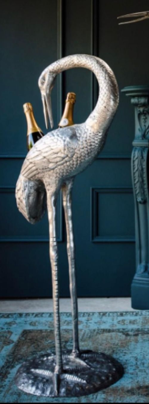 74cm, Nickel Plated Crane Bottle Holder