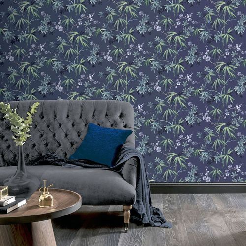 Wallpaper, Jasmine Garden Navy sw12