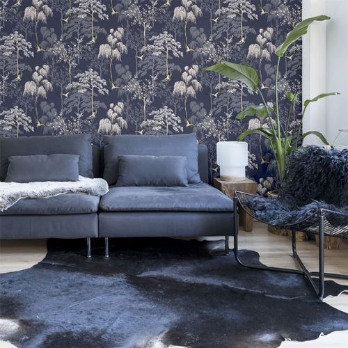 Wallpaper, Japanese Garden Blue sw12