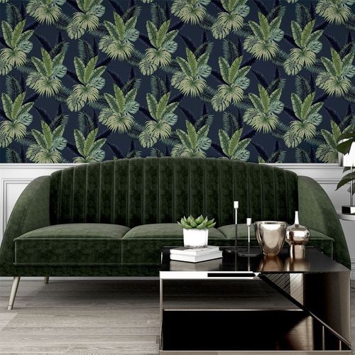 Wallpaper, Miami Tropics Navy sw12