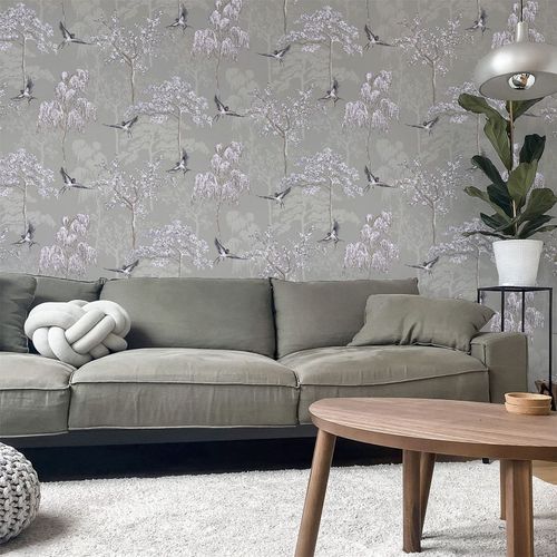 Wallpaper, Japanese Garden Grey sw12